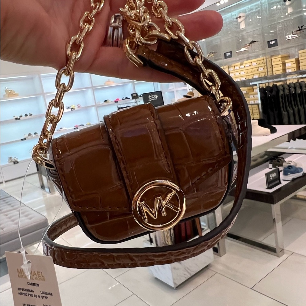 Michael Kors Carmen Luggage Mini Crossbody with Gold Hardware - Picture 3 of 3